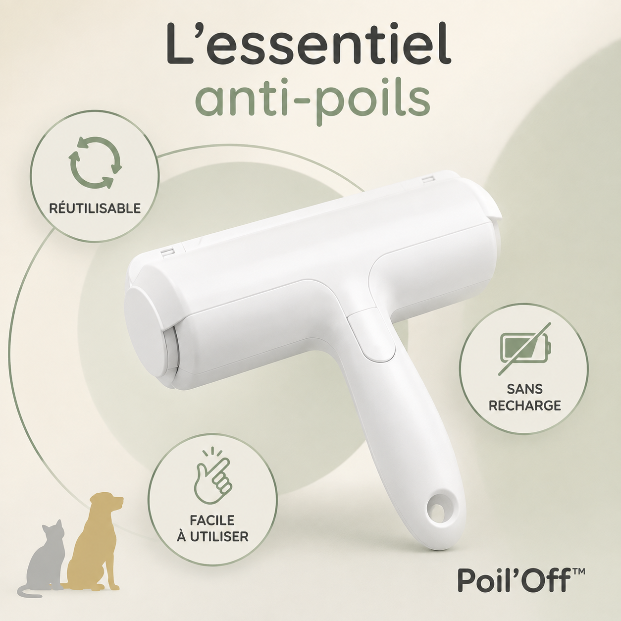 Rouleau anti-poil - Poil’Off